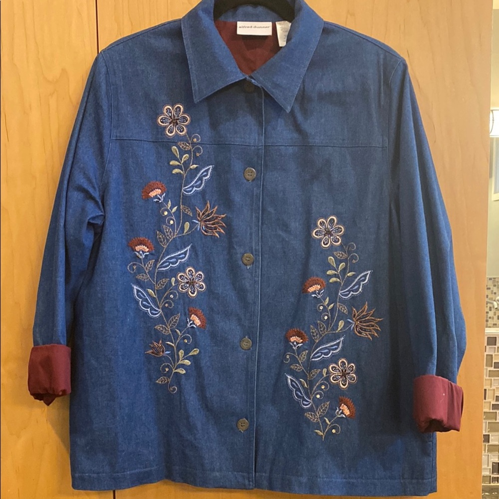 Embroidered Blue Denim Jacket